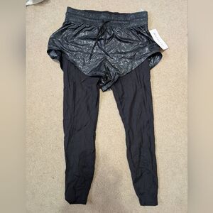Black Athleta Joggers with Patterned Waistband